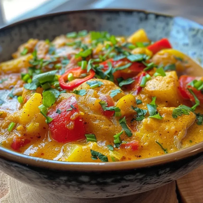 Close-up of a vibrant Fenchel Curry dish with fresh vegetables.