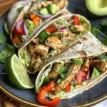 Juicy chicken wrap filled with colorful vegetables and creamy yogurt.