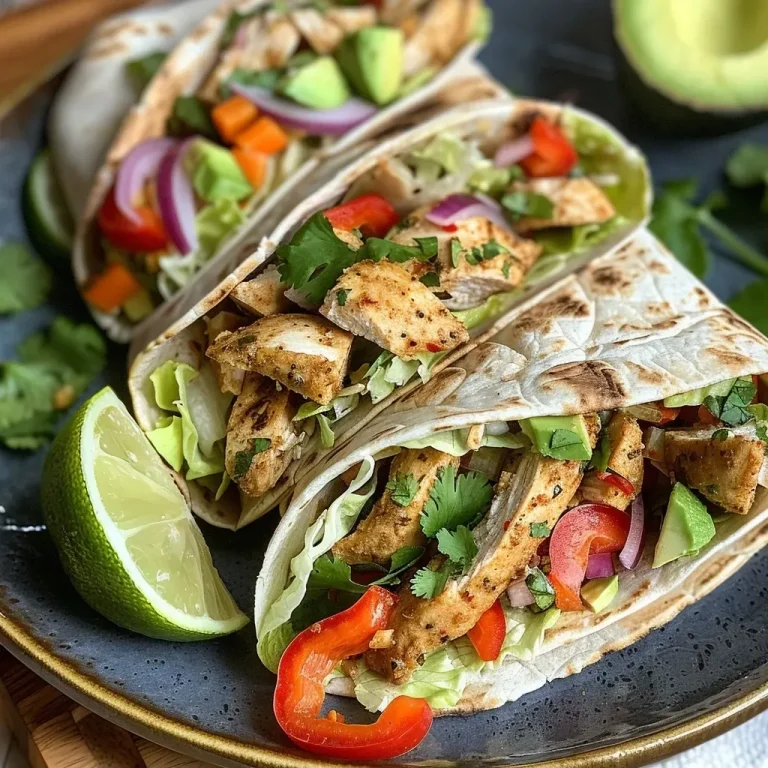 Woche für Woche: Die besten gesunden Hähnchenwraps für jeden Tag Juicy chicken wrap filled with colorful vegetables and creamy yogurt.
