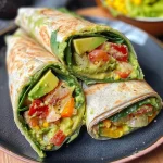 Juicy Hähnchen-Avocado-Wrap filled with fresh ingredients.