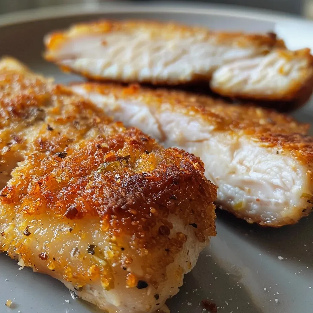 Side profile of a golden-brown protein patty, showcasing the texture and ingredients.