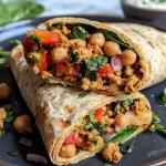 Close-up view of a juicy High Protein Paprikawrap featuring vibrant ingredients.