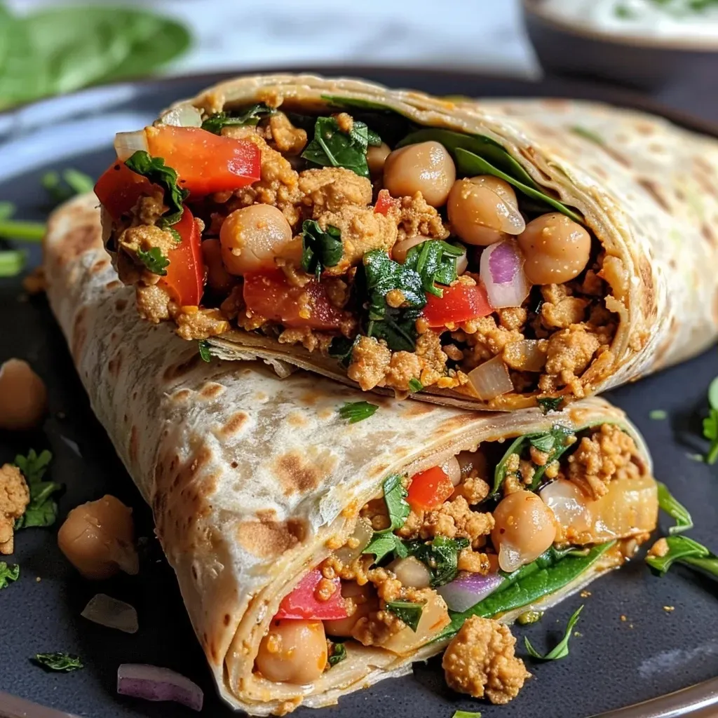 Close-up view of a juicy High Protein Paprikawrap featuring vibrant ingredients.