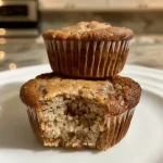 Side view of a golden-brown Keto muffin with a moist texture.