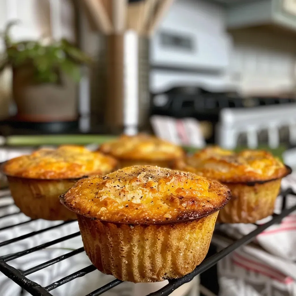 Side view of a freshly baked low-carb muffin, showcasing its texture and ingredients.