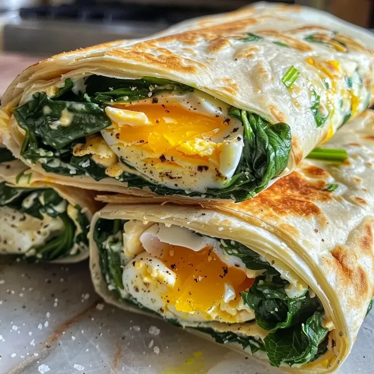 A close-up view of a low carb spinach wrap with filling, showcasing vibrant green spinach.