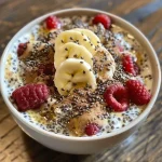 ['Close-up view of a bowl of protein chia pudding with a creamy texture.', 'Side view of chia pudding topped with fresh fruit and honey drizzle.', 'Brightly colored protein chia pudding in a glass jar with a spoon beside it.', 'Thick chia pudding featuring layers of Greek yogurt and a sprinkle of chia seeds.']