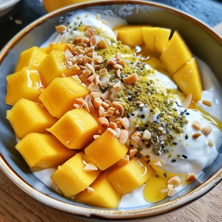['A vibrant bowl of Skyr topped with diced mango, lime zest, chia seeds, and chopped pecans.', 'Close-up view of a mango bowl featuring creamy Skyr, lime zest, and crunchy pecans.', 'Side view of a delicious Skyr Mango Bowl with fresh mango and lime ingredients on top.', 'Juicy Skyr mango bowl garnished with chia seeds, pecans, and lime zest in a close-up shot.']