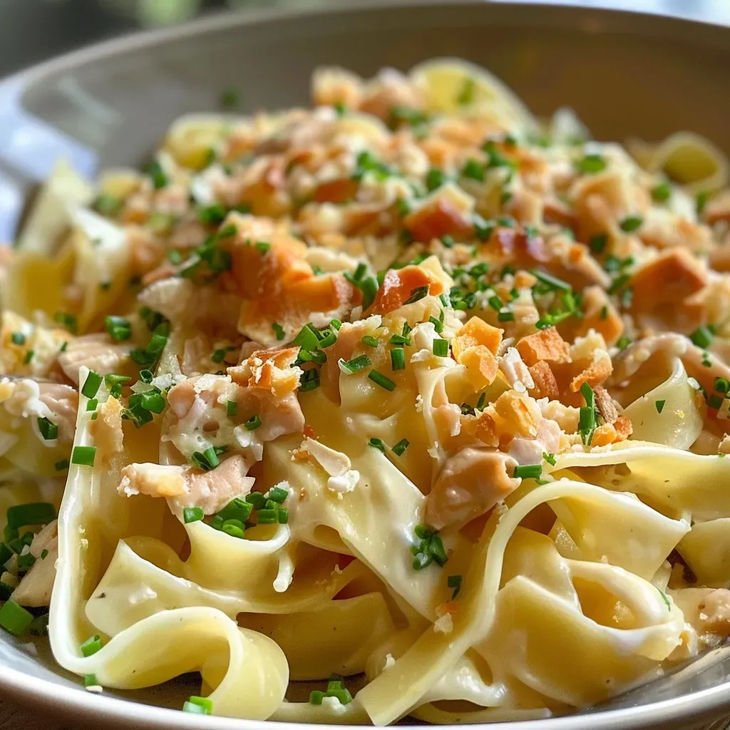 A deliciously creamy Thunfischauflauf served in a dish, showcasing its golden cheese topping.