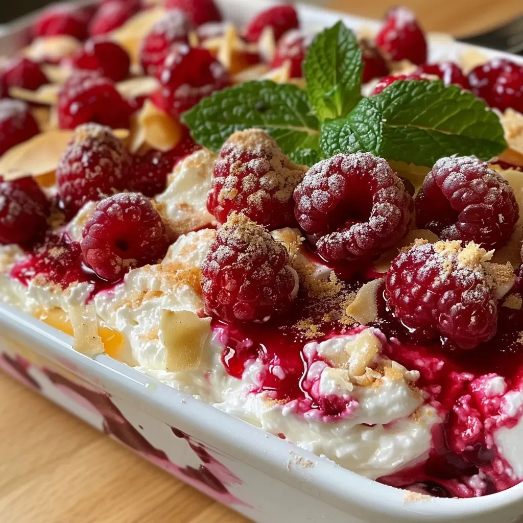 Close-up view of a baked Trauben-Quark-Auflauf with golden crust and juicy grapes.