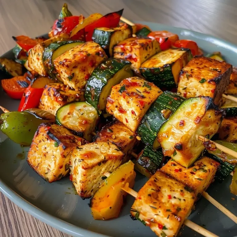 Close-up view of colorful vegetarian vegetable sticks with tofu on a plate.
