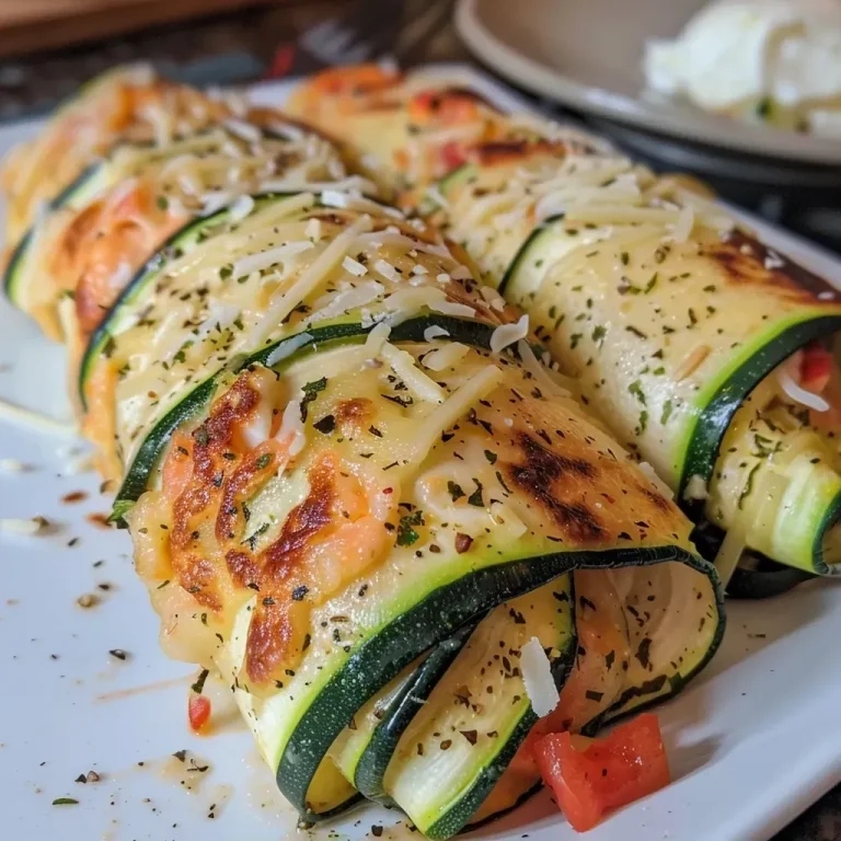 Close-up view of a zucchini wrap filled with colorful ingredients, showcasing layers of cheese and fresh vegetables.