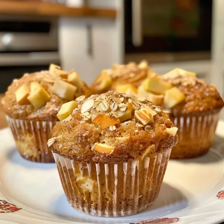 Saftige Apfelmus Muffins ohne Zucker – Einfach lecker und gesund genießen! Side view of delicious sugar-free apple sauce muffins on a plate.