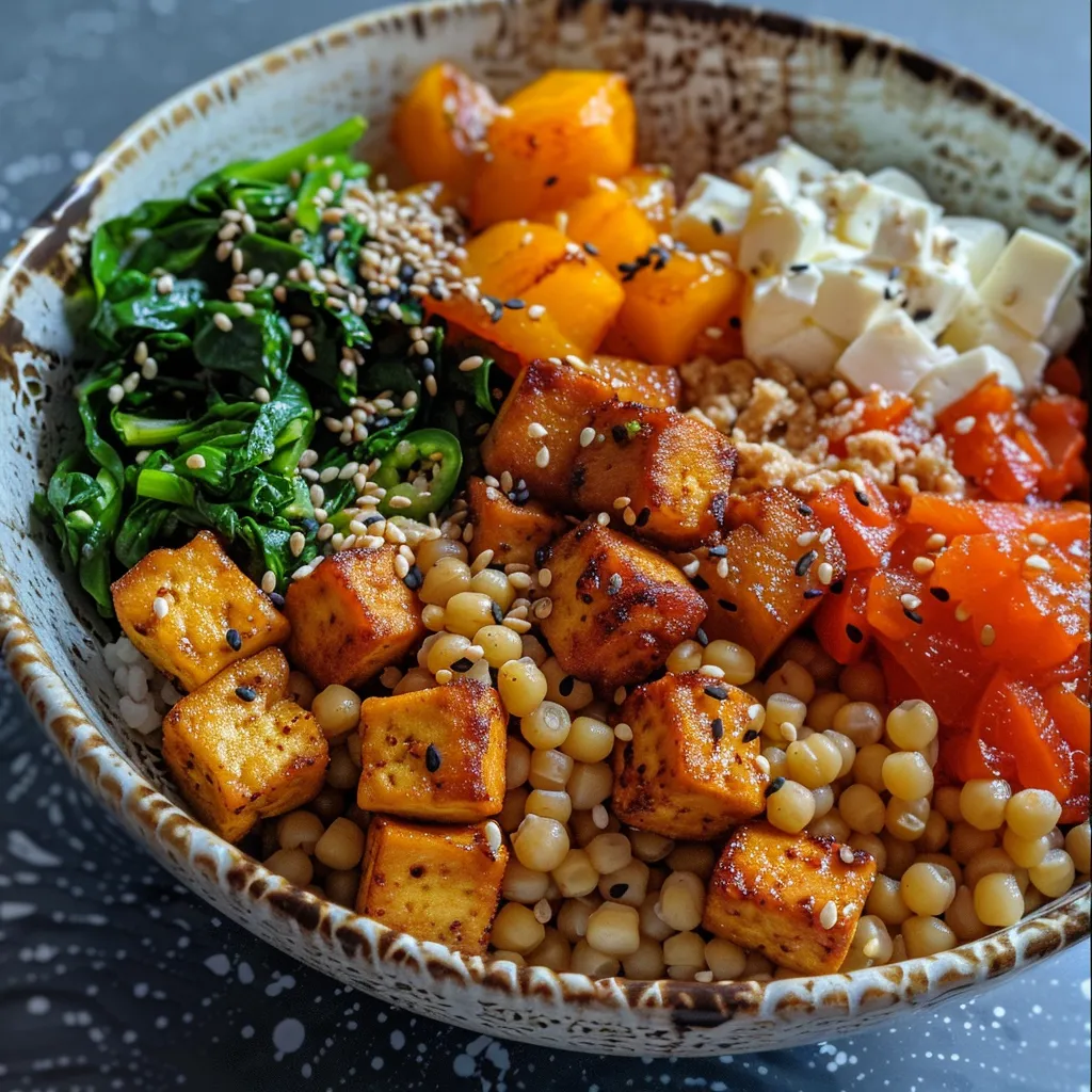 A creamy chickpea curry bowl with rice, garnished with parsley, viewed from the side.